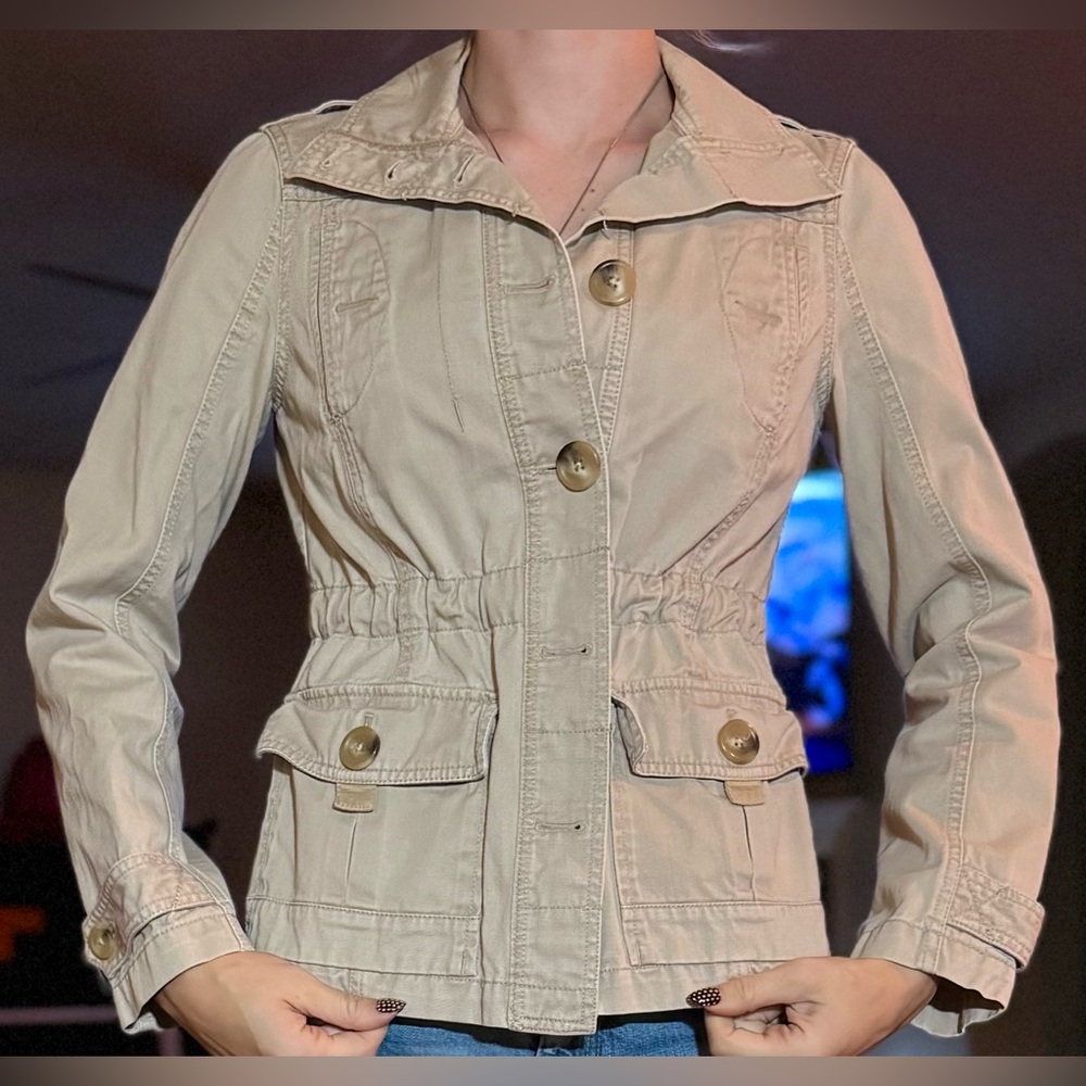 Vintage 90’s Eddie Bauer Khaki Tan Brown Cargo Jacket XS
